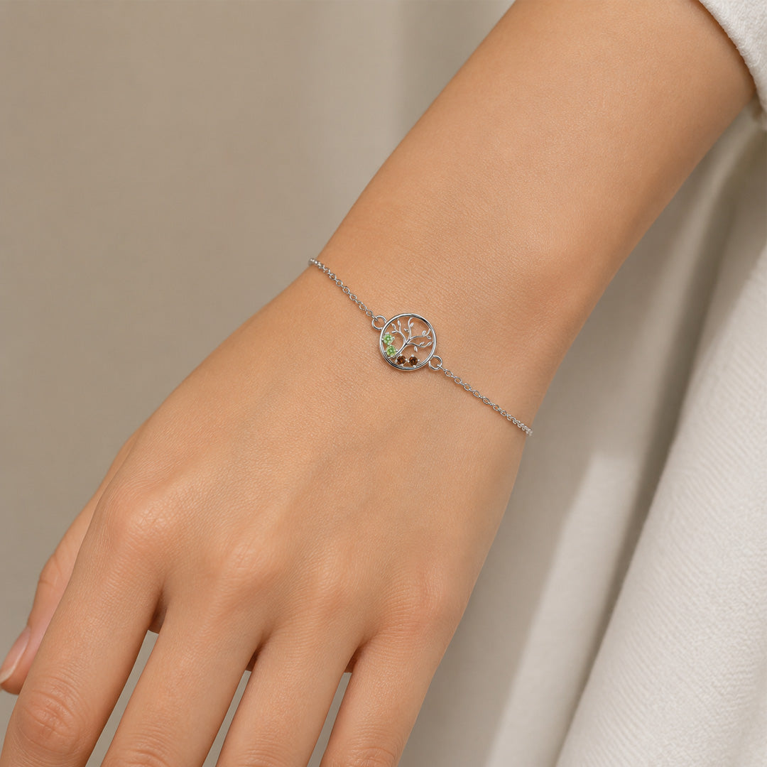 Family Tree Birthstone Bracelet