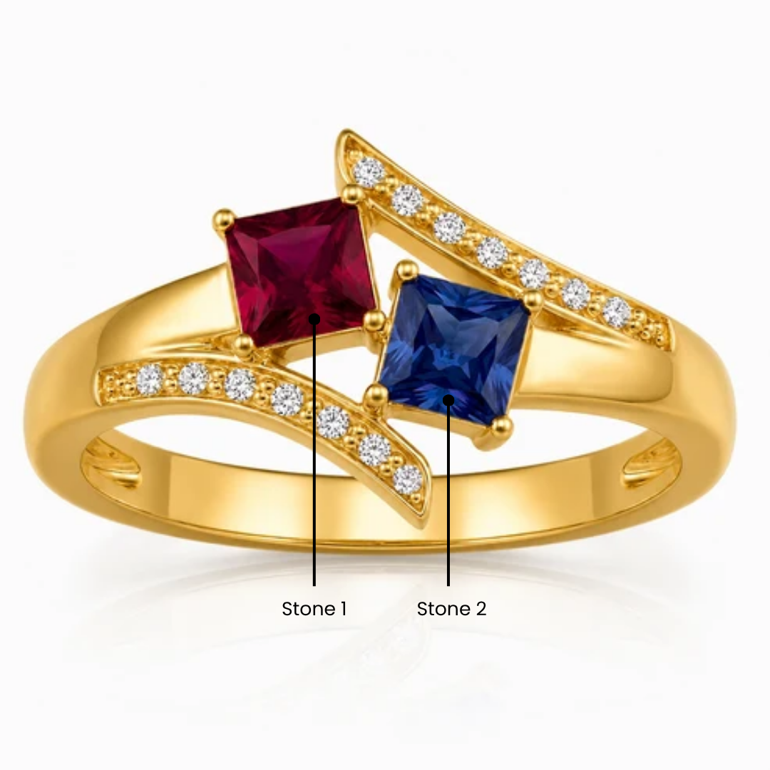 Crossover Princess Cut Ring