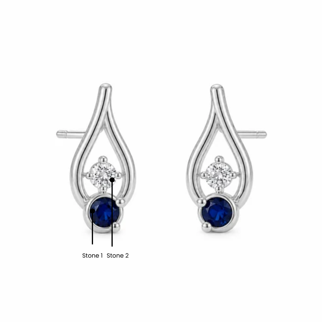 Two Stone Teardrop Earrings