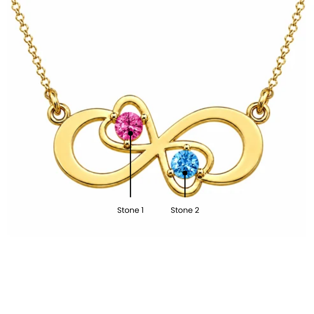 Double Heart Infinity Necklace