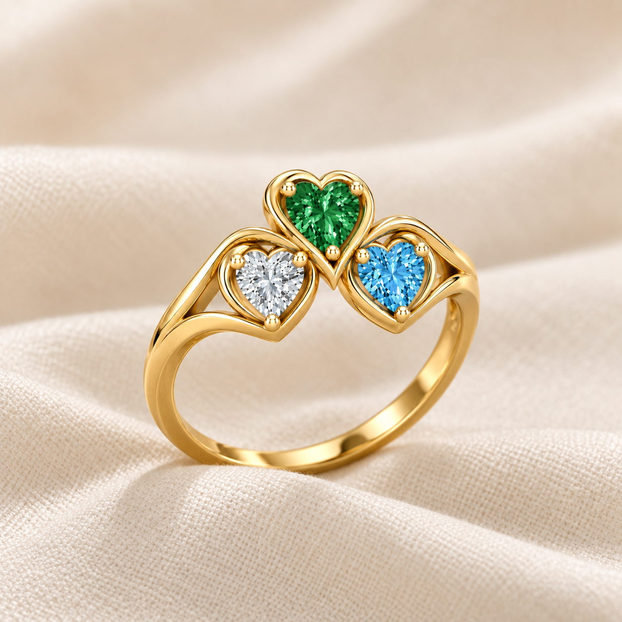 3 Heart Combo Ring