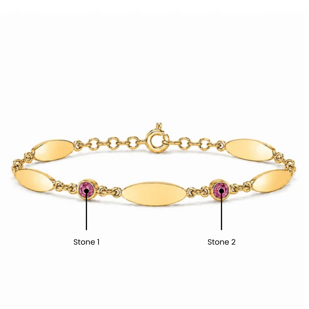 Bar Link Bracelet with Birthstones