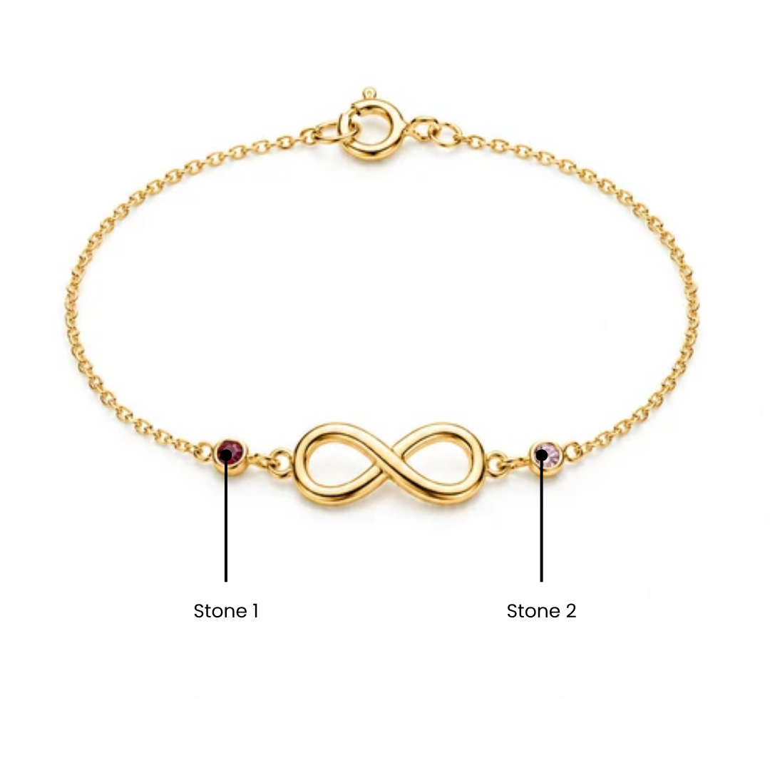 Duo Stones Infinity Bracelet