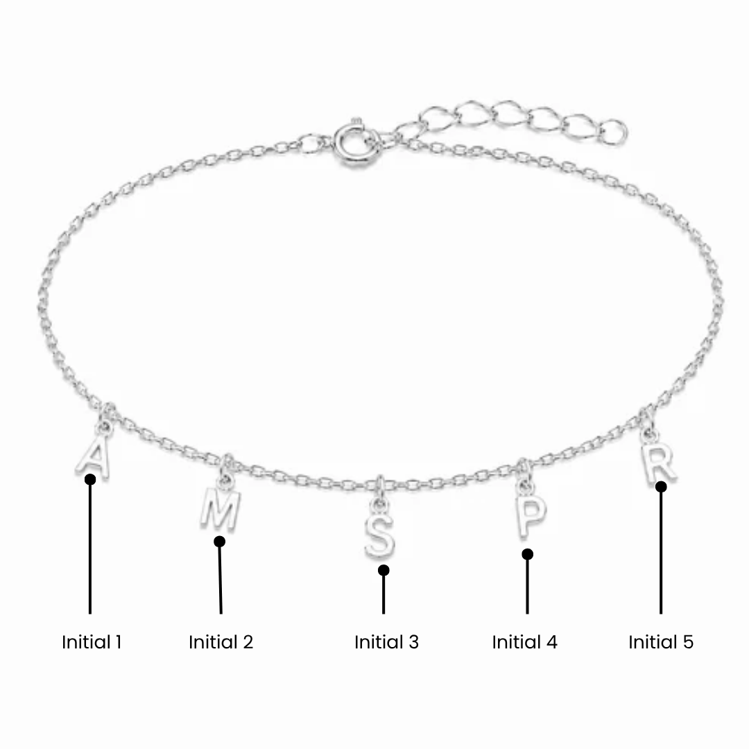 Multi Initial Charm Bracelet