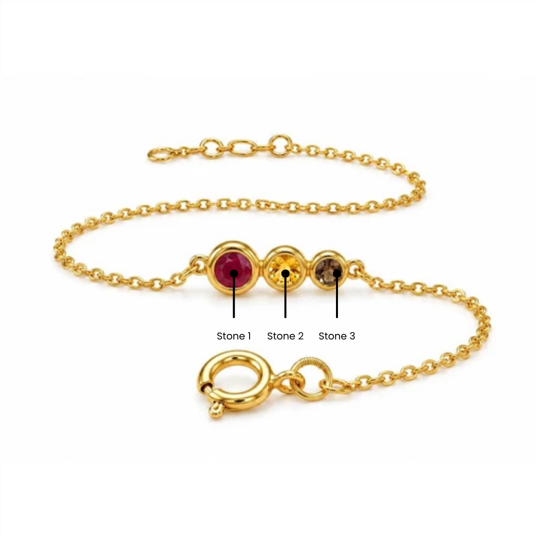 Trio Stone Bezel Bracelet