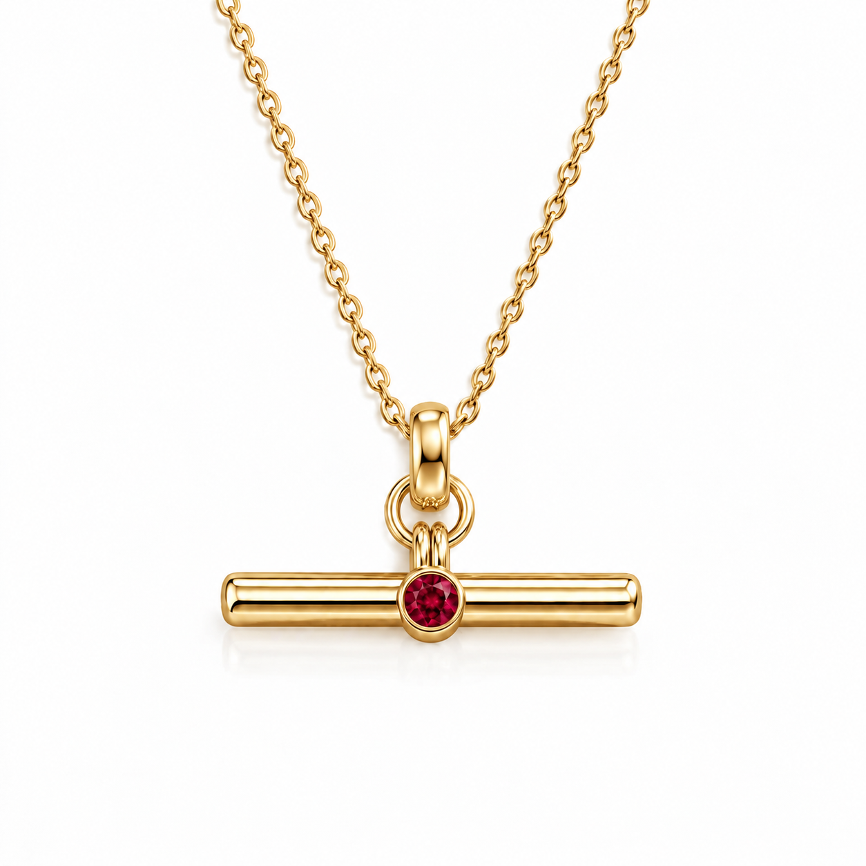T Bar Birthstone Necklace