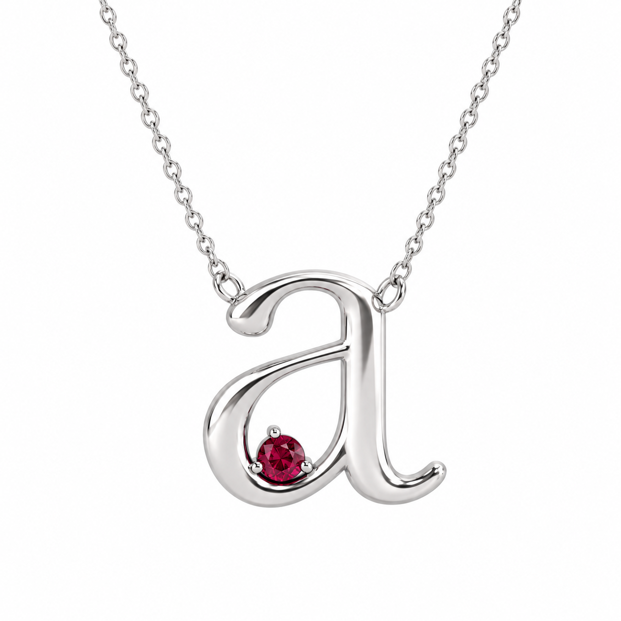 Birthstone Initial Pendant Necklace