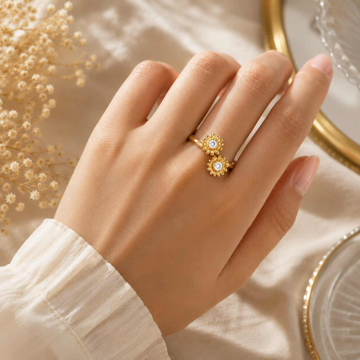 Bloom Birthstone Bypass Ring