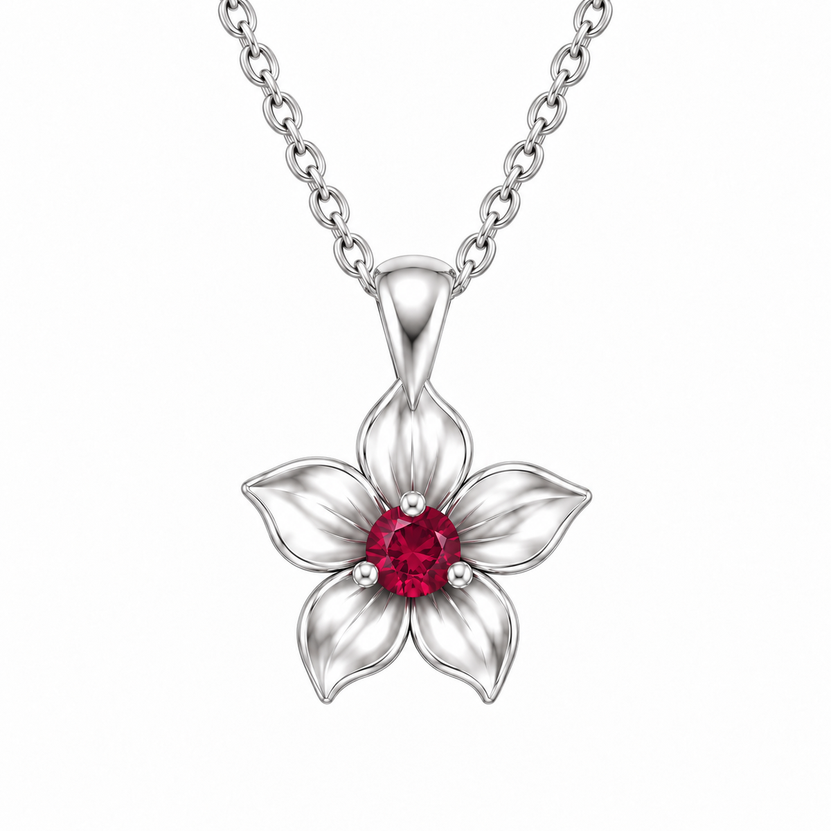 Blossom Flower Birthstone Necklace