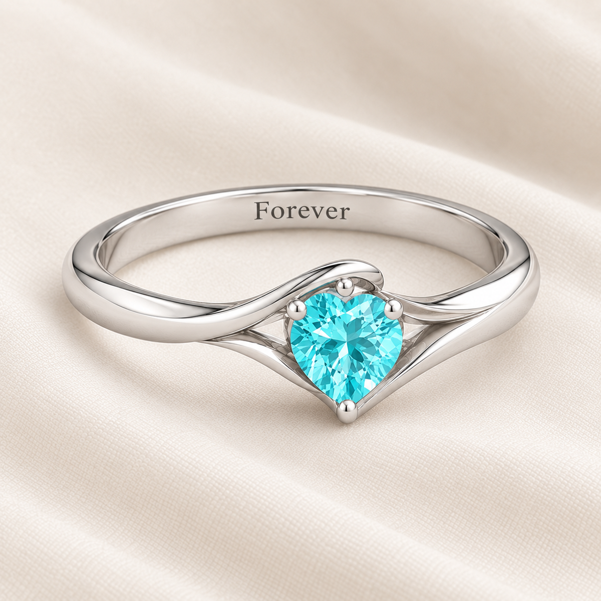 Branch Heart Hold Solitaire Ring