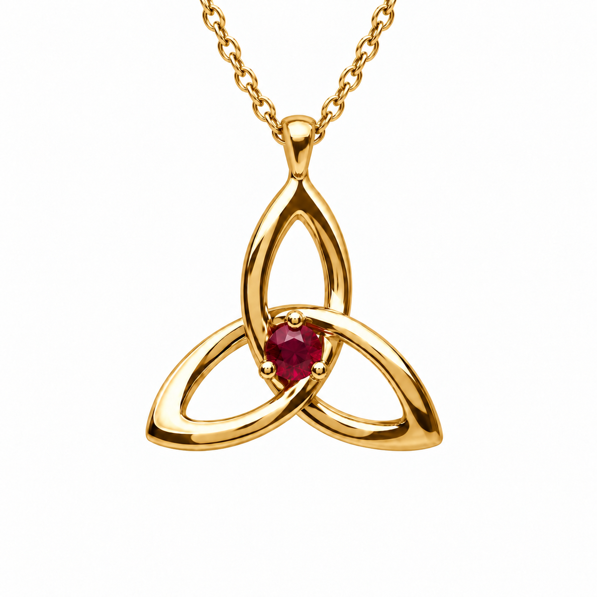 Celtic Trinity Birthstone Necklace