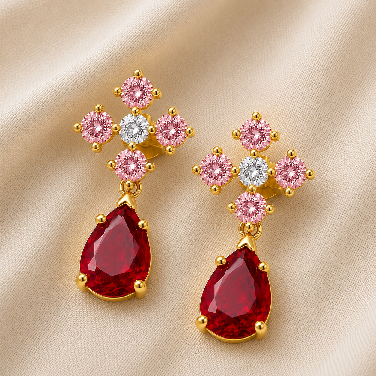 Water Drop Earrings with Birthstone