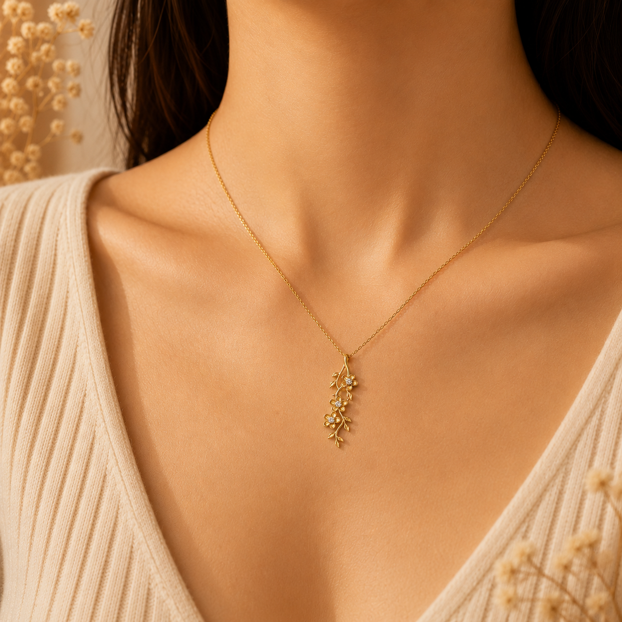 Amber Flora Cascade Pendant