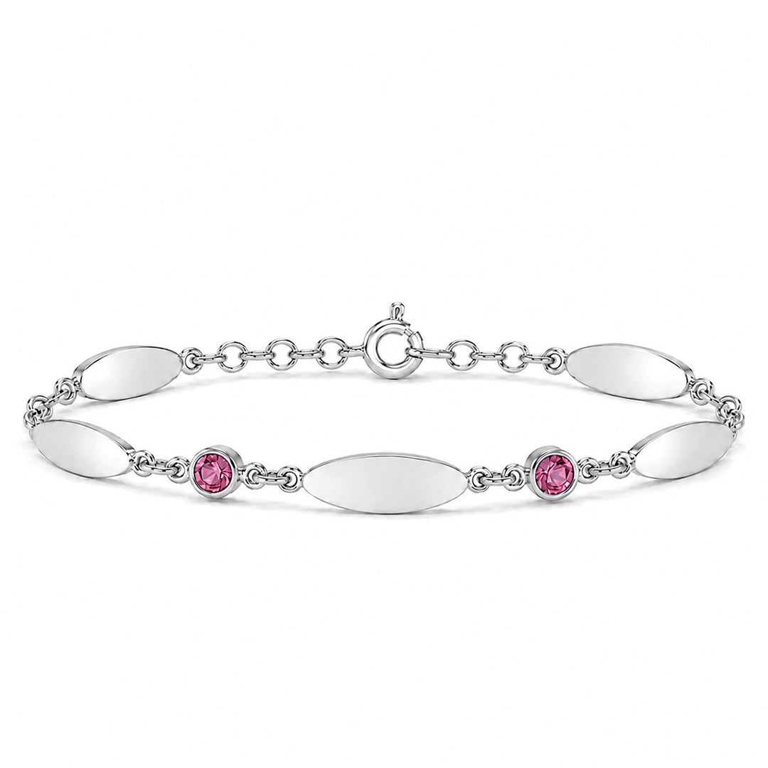 Bar Link Bracelet with Birthstones
