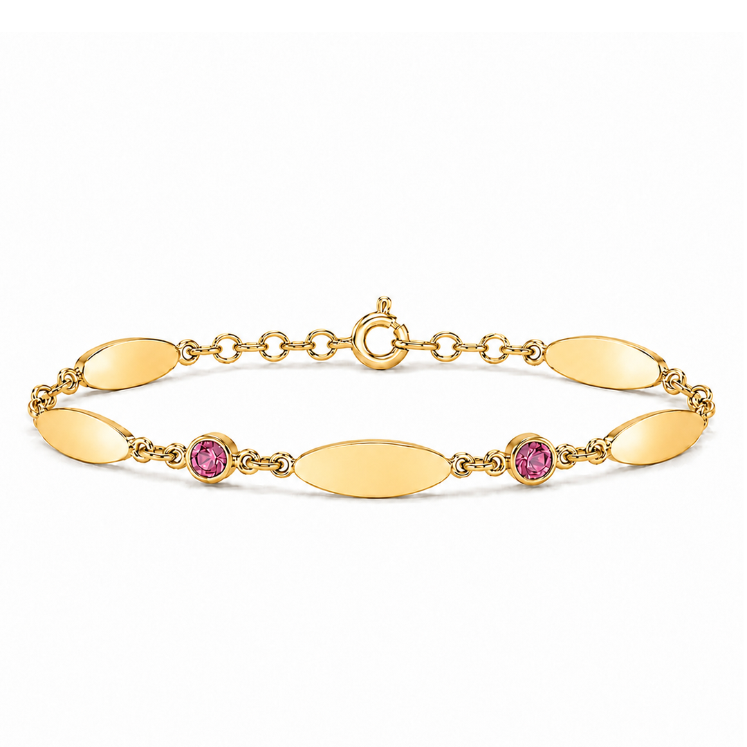 Bar Link Bracelet with Birthstones