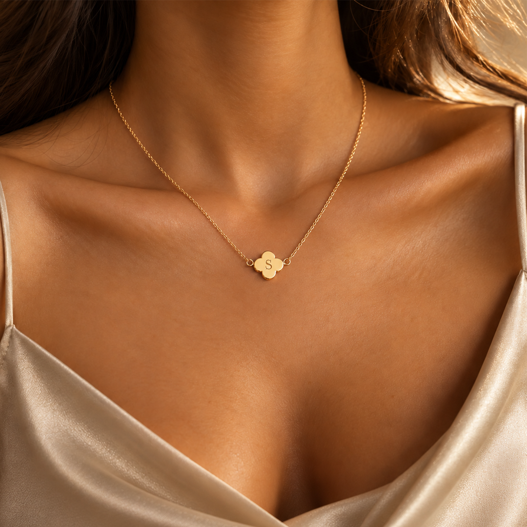 Clover Initial Necklace