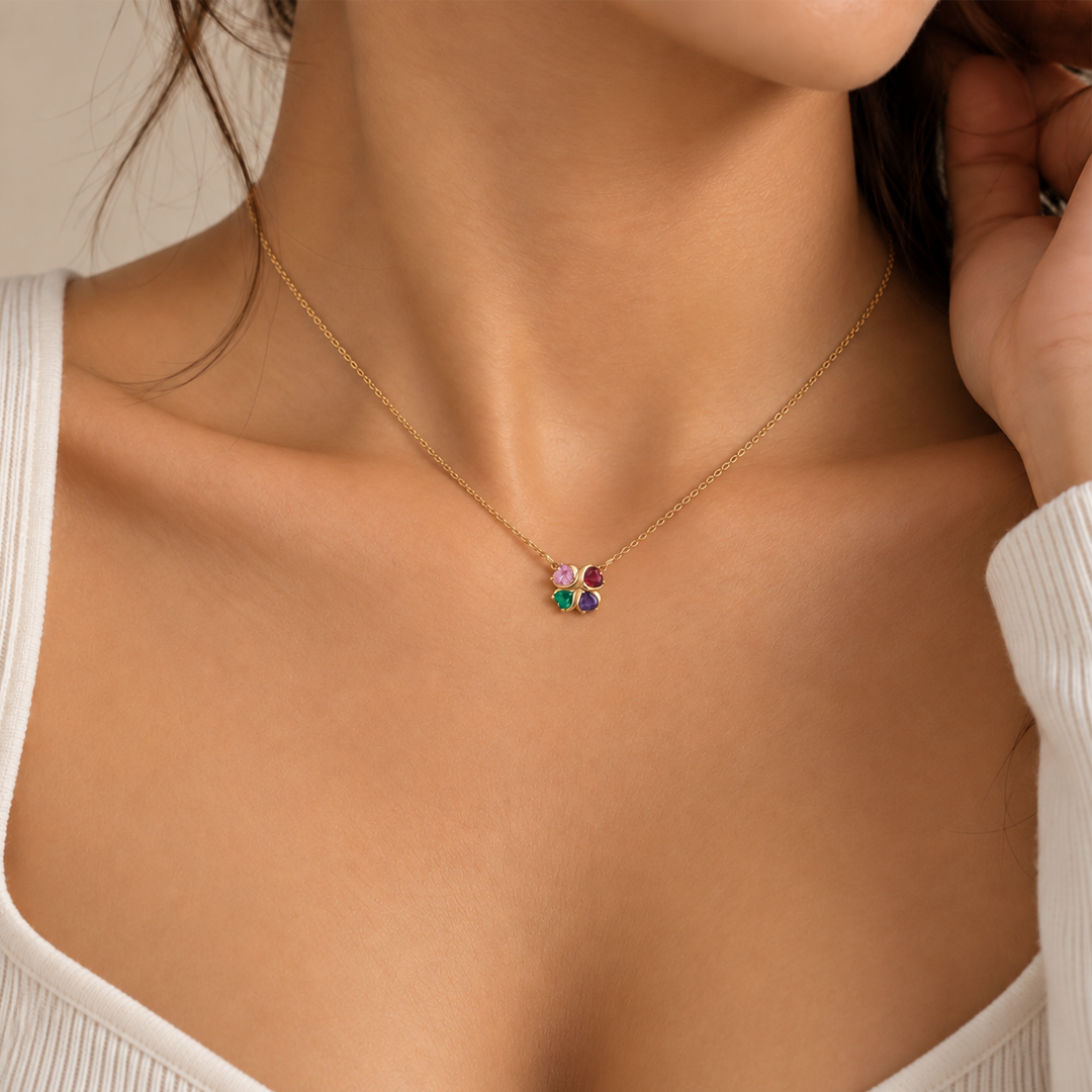 Clover Love Birthstone Necklace
