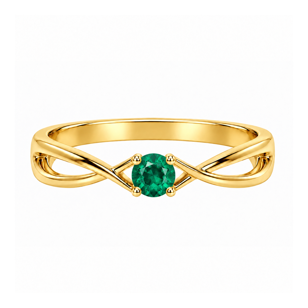 Criss Cross Dainty Birthstone Ring