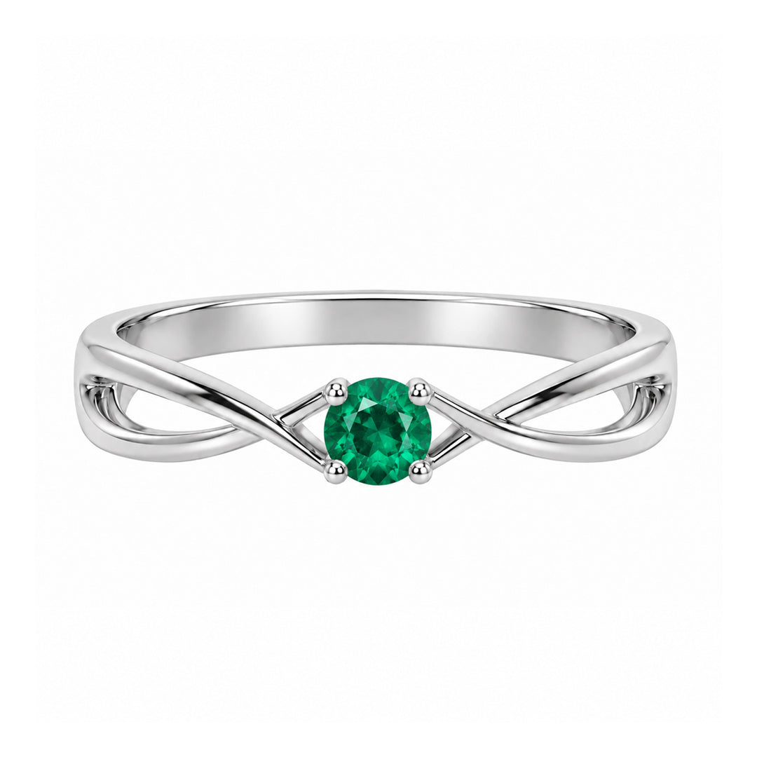 Criss Cross Dainty Birthstone Ring