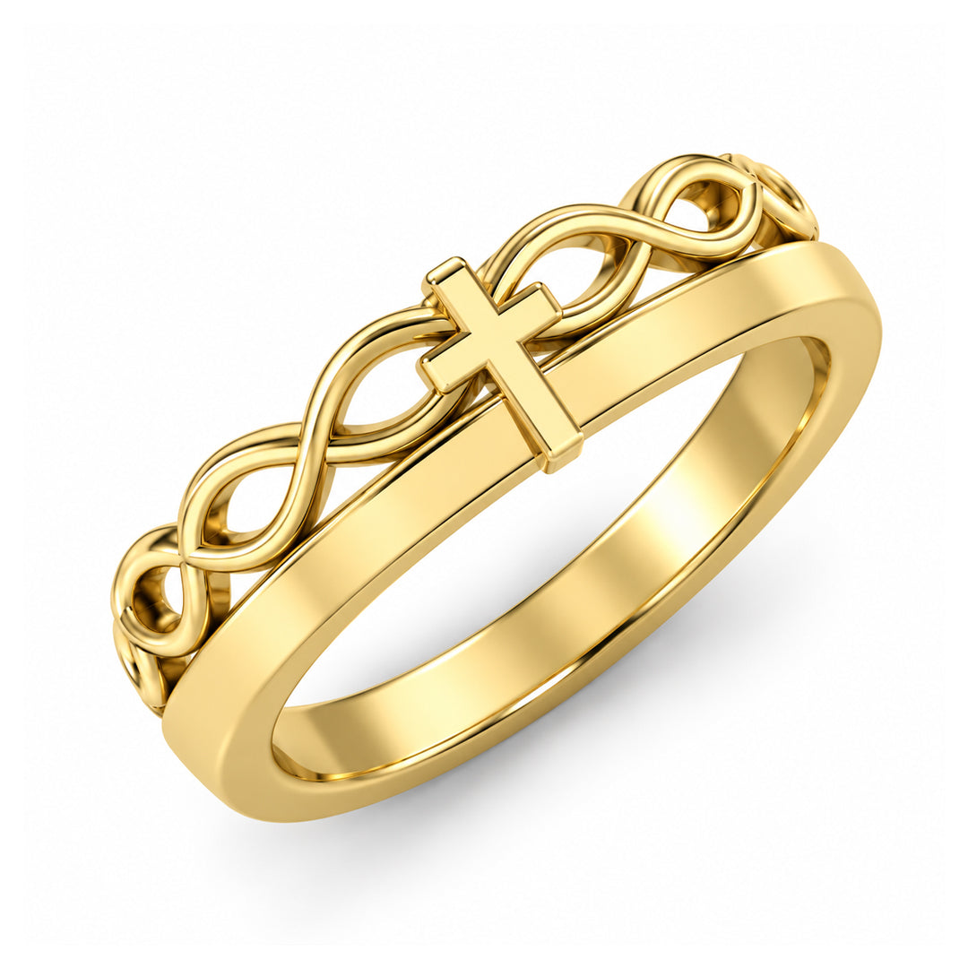 Cross Infinity Band Ring