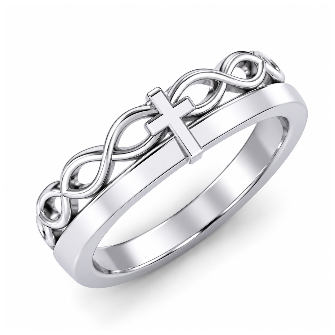 Cross Infinity Band Ring