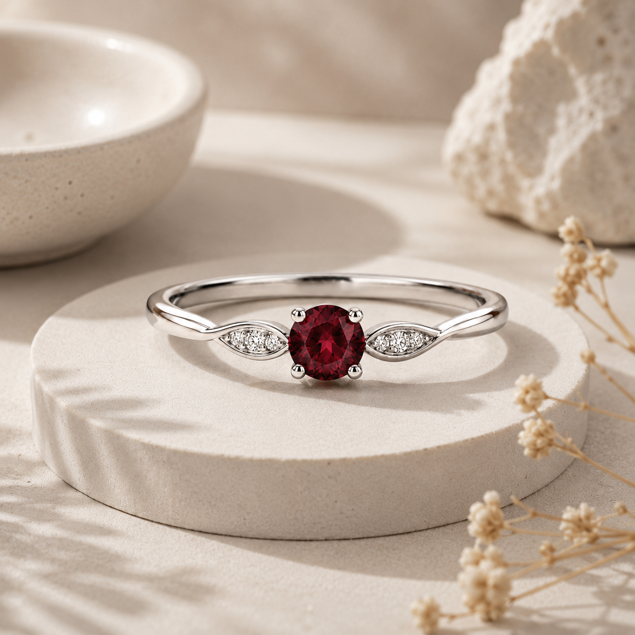 Dainty Trinity Stone Ring
