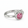Dainty cat birthstone ring in 925 sterling silver with a personalized birthstone