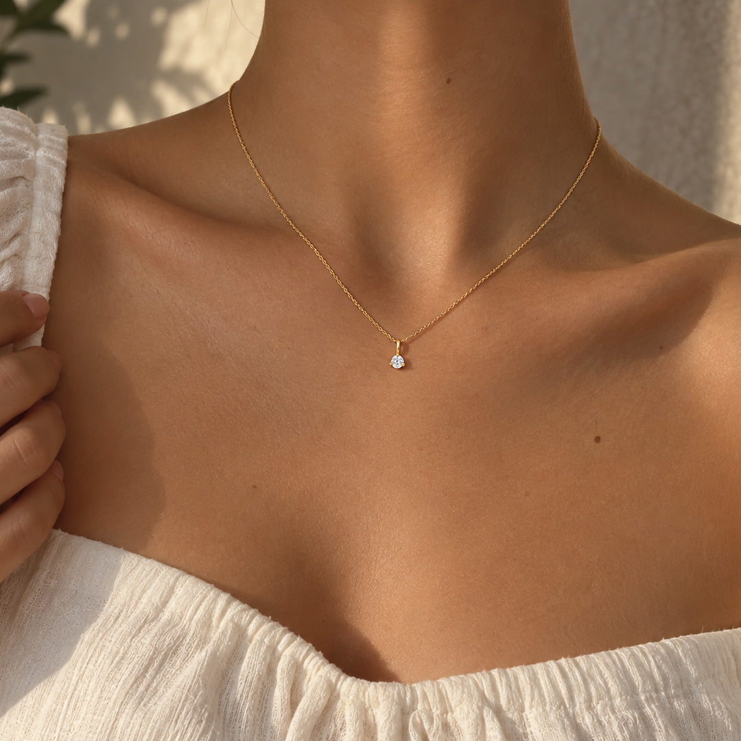 Dainty Minimalistic Birthstone Necklace