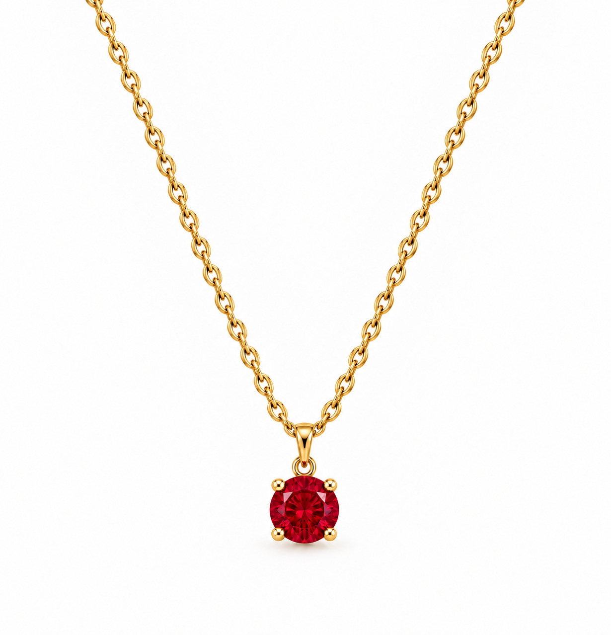 Dainty Round Birthstone Necklace