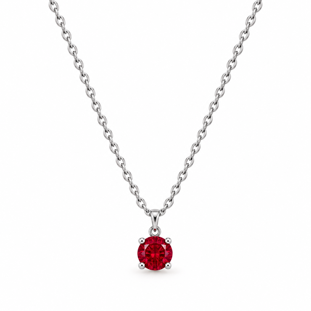 Dainty Round Birthstone Necklace