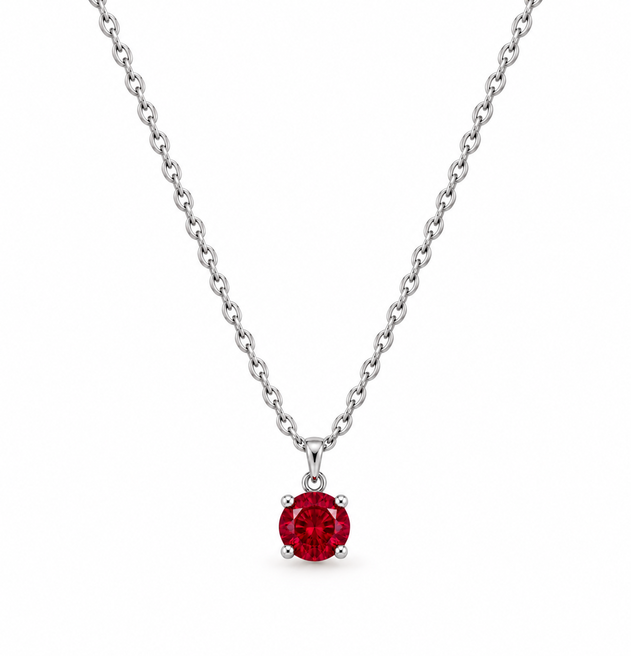 Dainty Round Birthstone Necklace