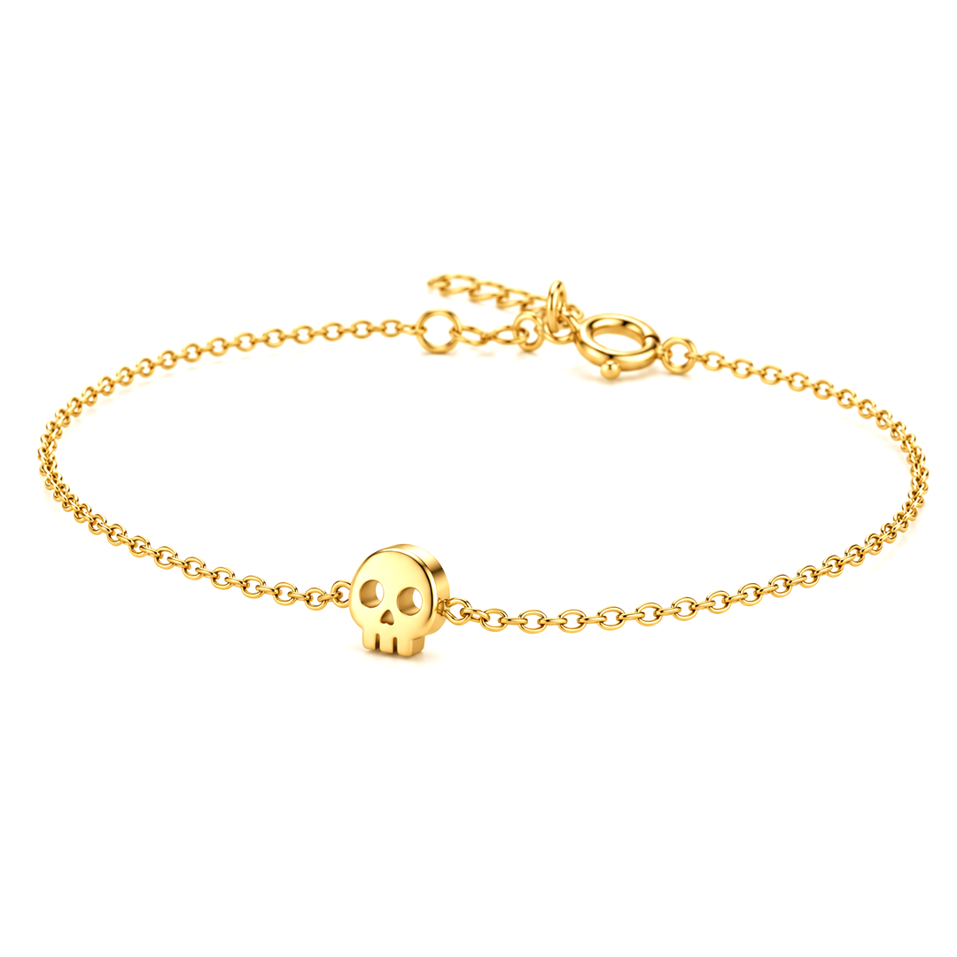 Dainty Skull Charm Bracelet