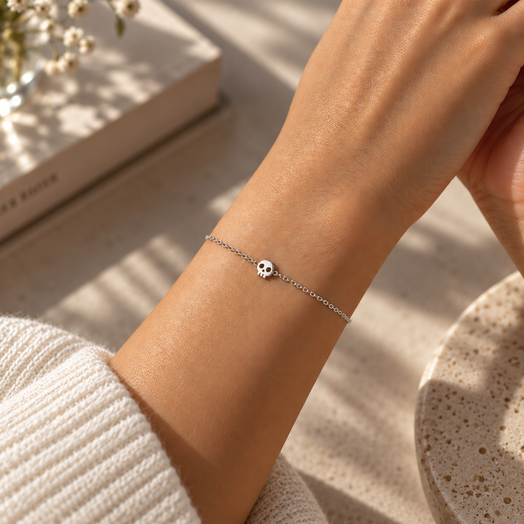 Dainty Skull Charm Bracelet