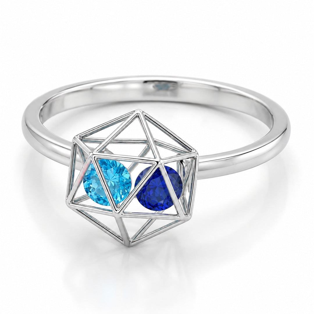 Diamond Cage Birthstone Ring