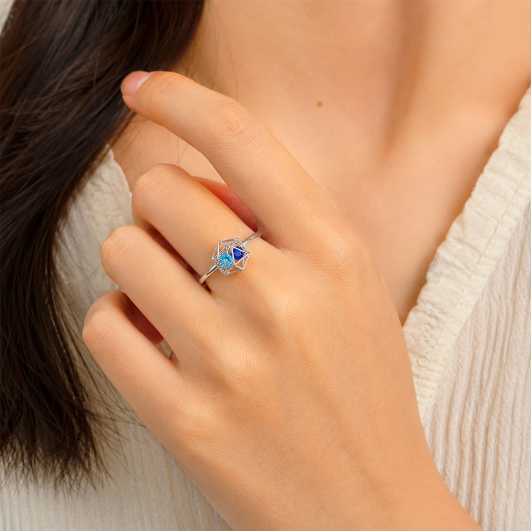 Diamond Cage Birthstone Ring