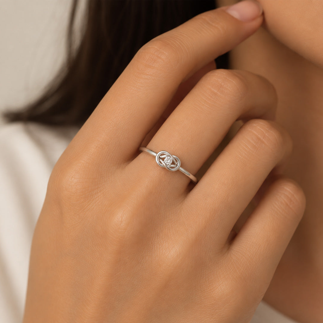 Birthstone Love Knot Ring