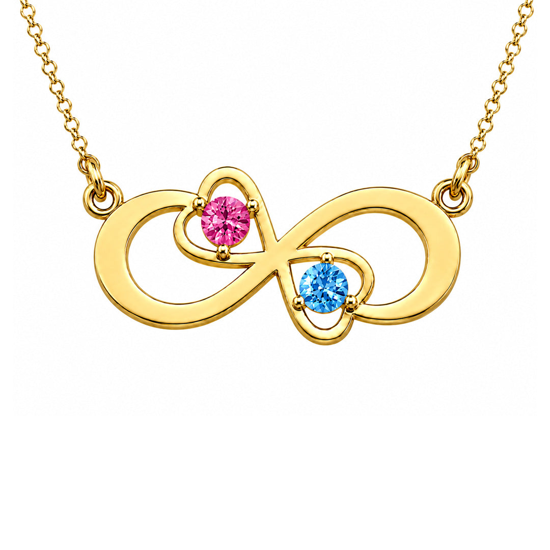 Double Heart Infinity Necklace