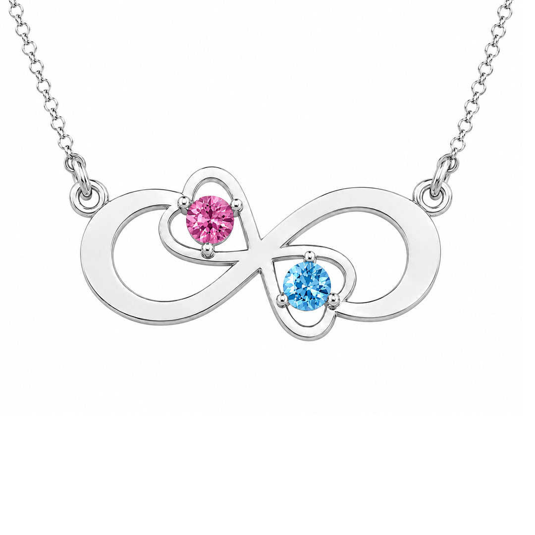 Double Heart Infinity Necklace