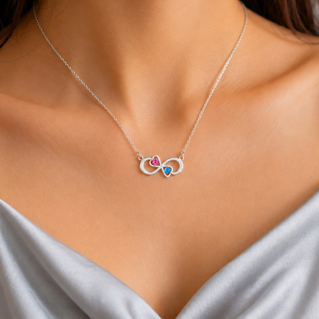 Double Heart Infinity Necklace