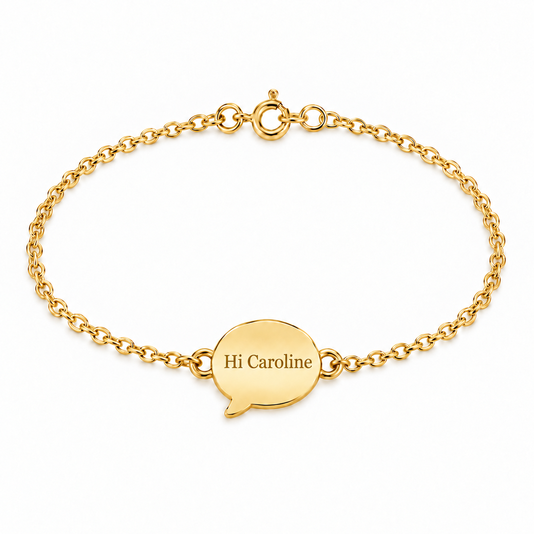 Chat Bubble Engravable Bracelet