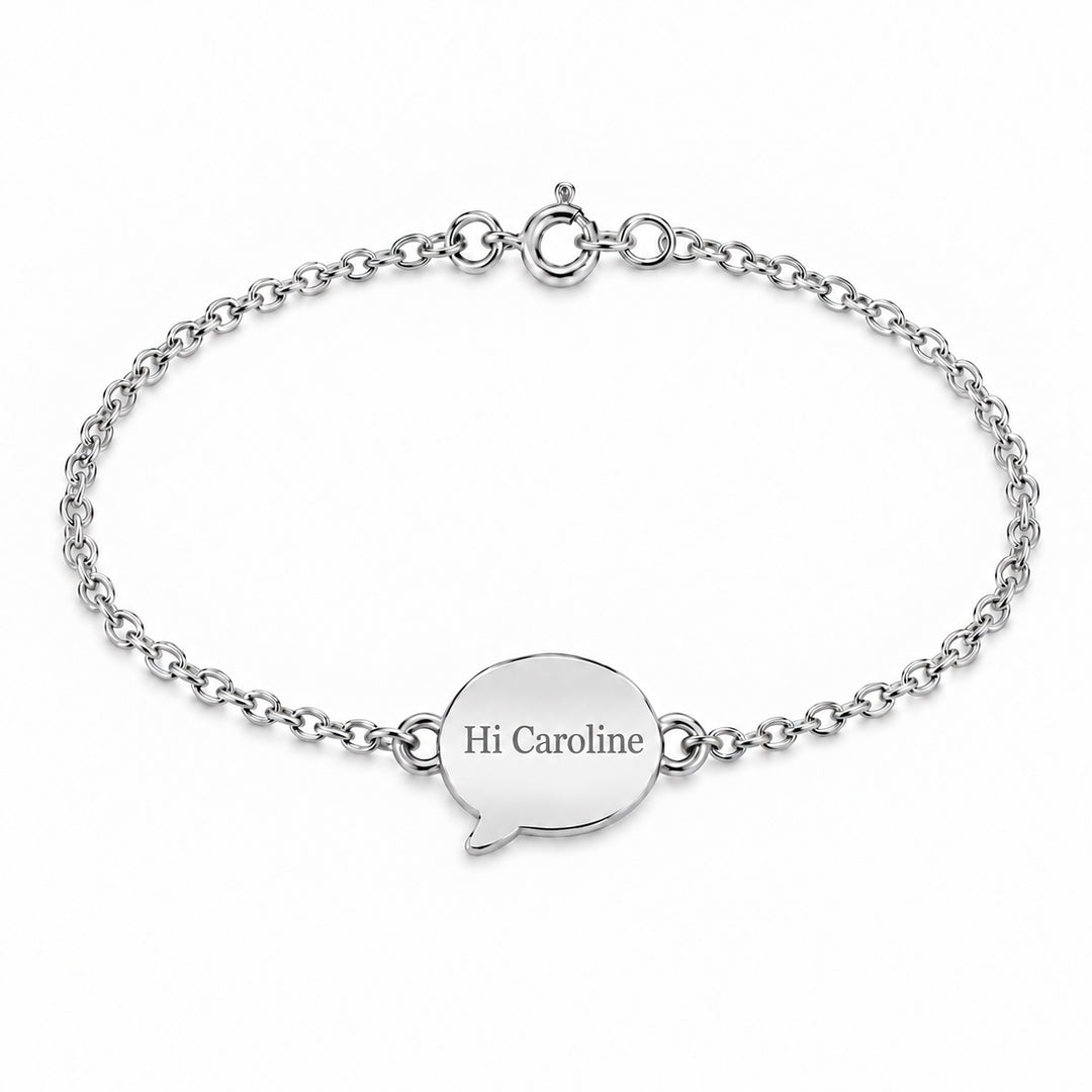 Chat Bubble Engravable Bracelet