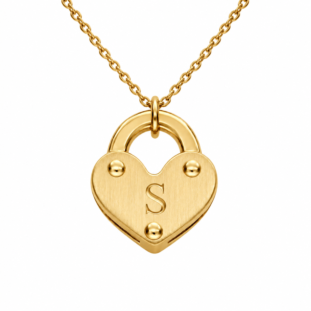 Engravable Heart Lock Necklace