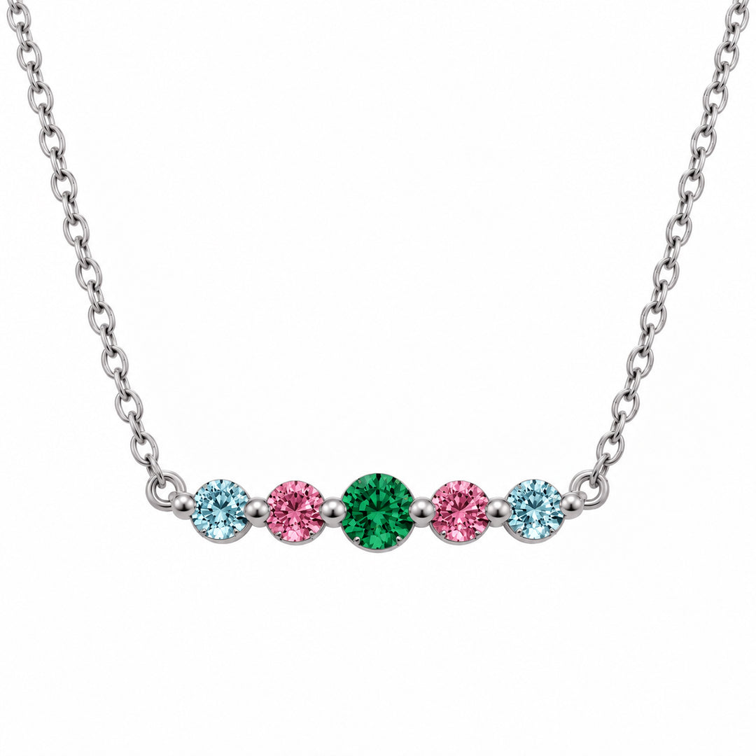 Dainty Arc Birthstone Necklace