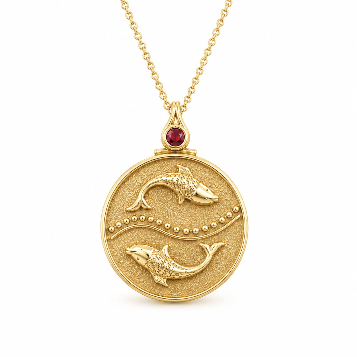 Zodiac Medallion Necklace with Accent