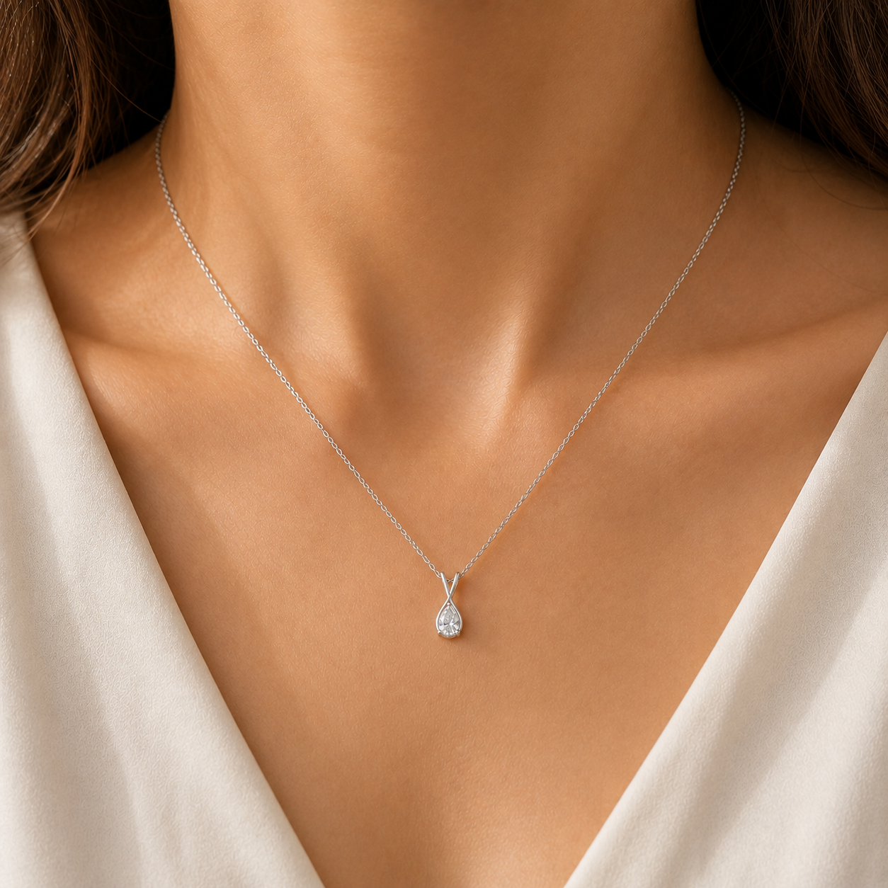 Eternal Tear Solitaire Pendant