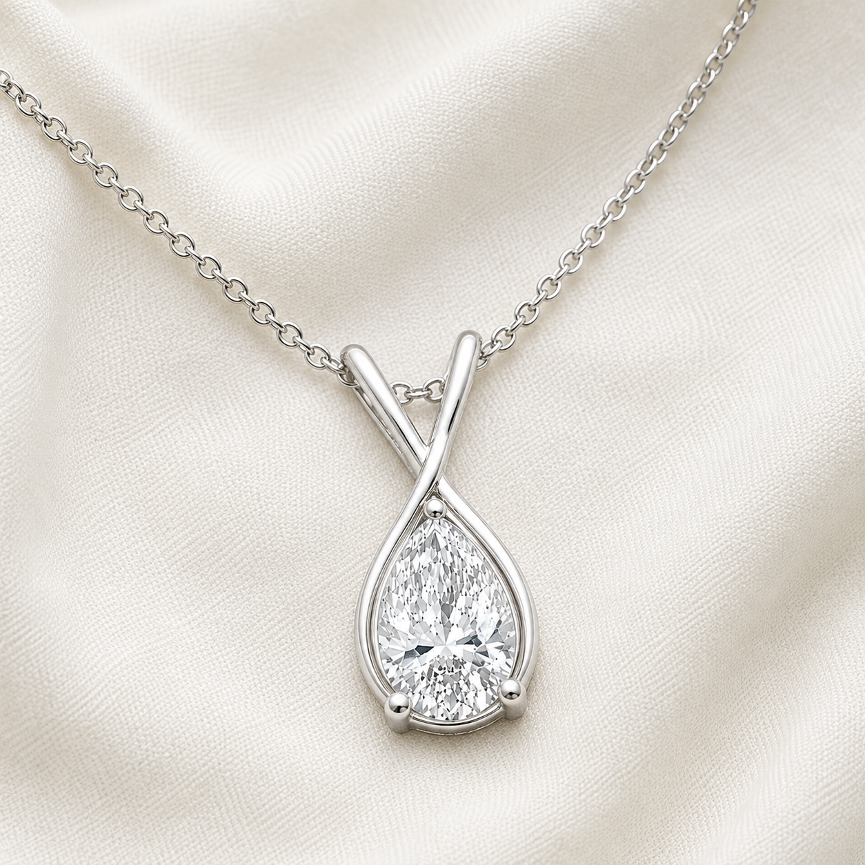 Eternal Tear Solitaire Pendant