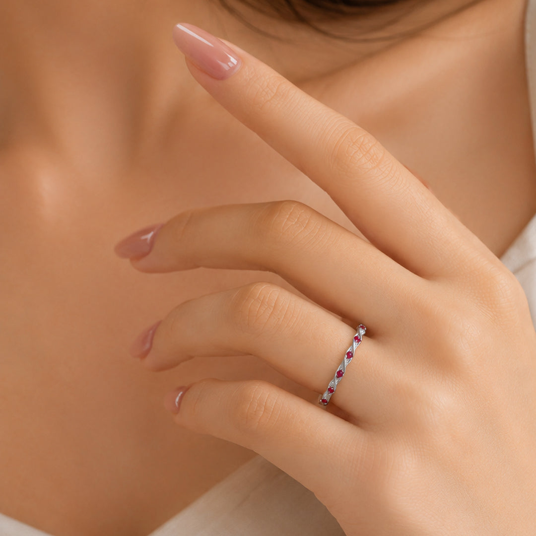 Eternal Twist Birthstone Band Ring