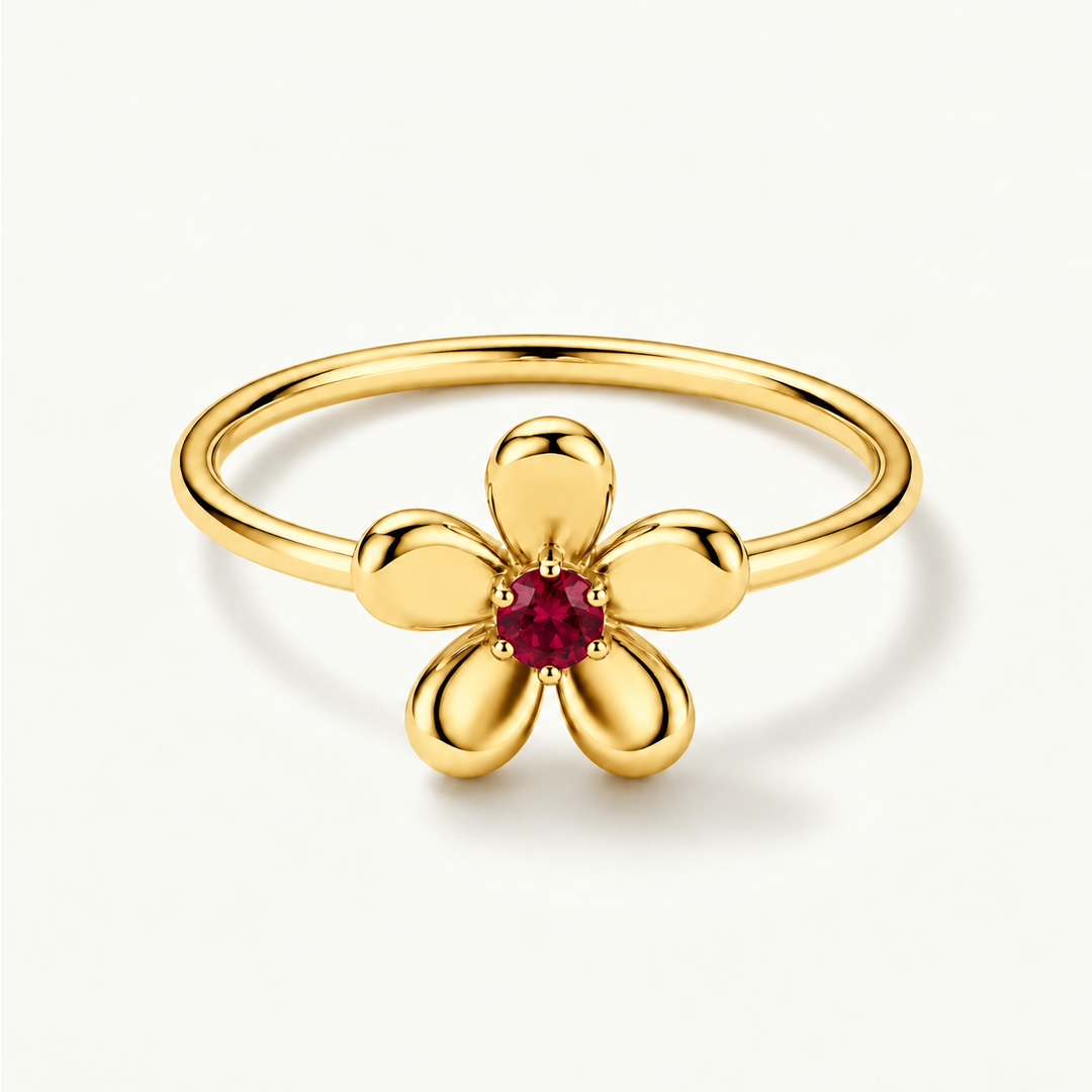 Floral Birthstone Ring