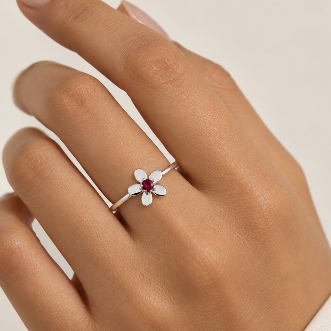 Floral Birthstone Ring
