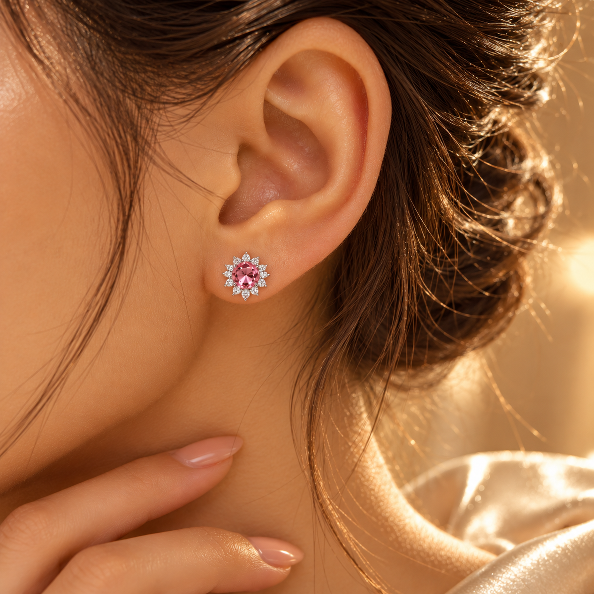 Flower Birthstone Earring